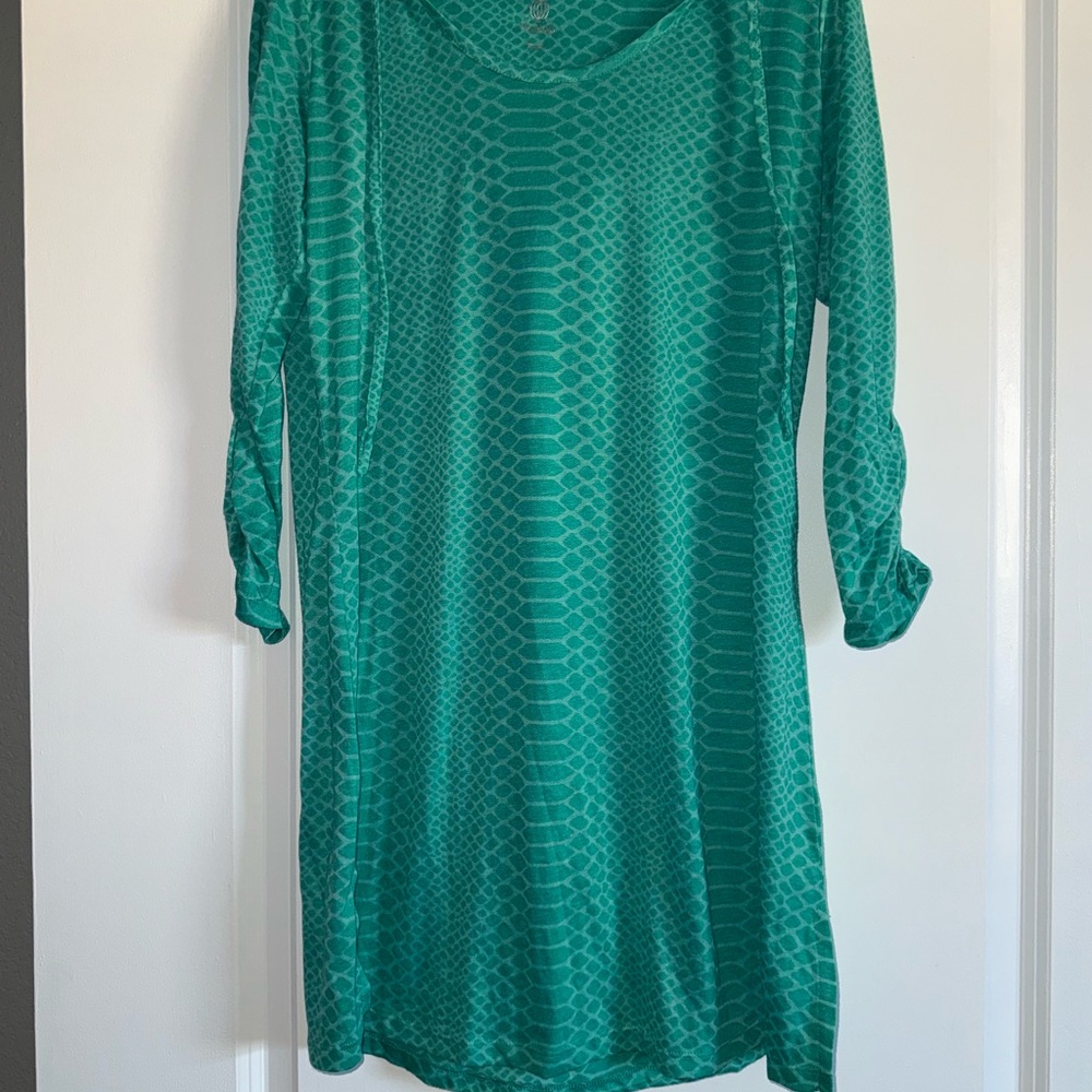 Teal Snake-Print Swim Cover
